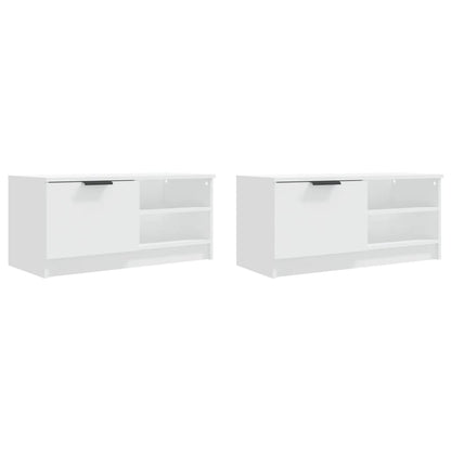 TV-Schränke 2 Stk. Weiß 80x35x36,5 cm Holzwerkstoff