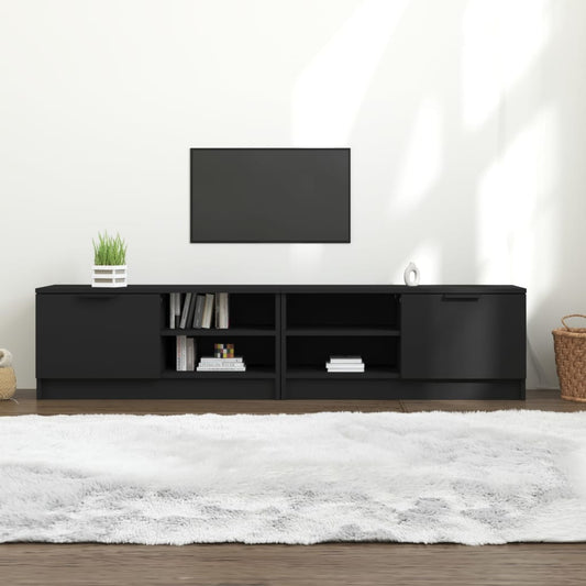 TV-Schränke 2 Stk. Schwarz 80x35x36,5 cm Holzwerkstoff