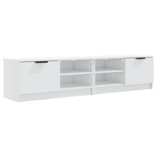 TV-Schränke 2 Stk. Hochglanz-Weiß 80x35x36,5 cm Holzwerkstoff