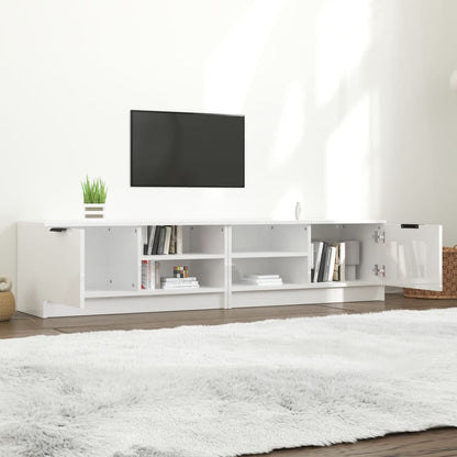 TV-Schränke 2 Stk. Hochglanz-Weiß 80x35x36,5 cm Holzwerkstoff