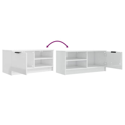 TV-Schränke 2 Stk. Hochglanz-Weiß 80x35x36,5 cm Holzwerkstoff