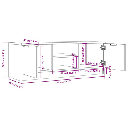 TV-Schrank Schwarz 102x35x36,5 cm Holzwerkstoff