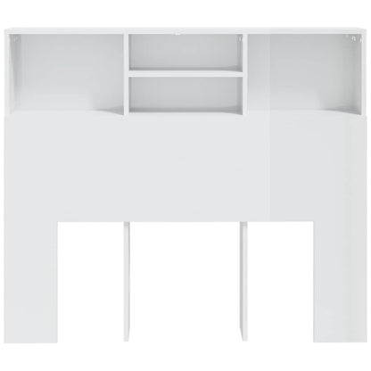 Bett-Kopfteil mit Ablagen Hochglanz-Weiß 120x19x103,5 cm