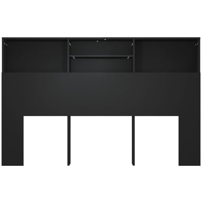 Bett-Kopfteil mit Ablagen Schwarz 160x19x103,5 cm