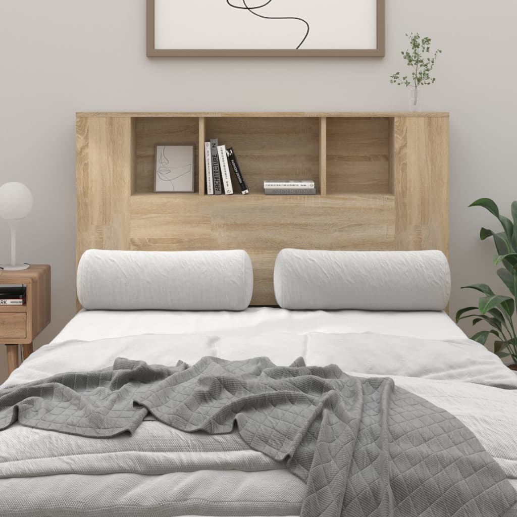 Kopfteil mit Ablagen Sonoma-Eiche 120x18,5x102,5 cm