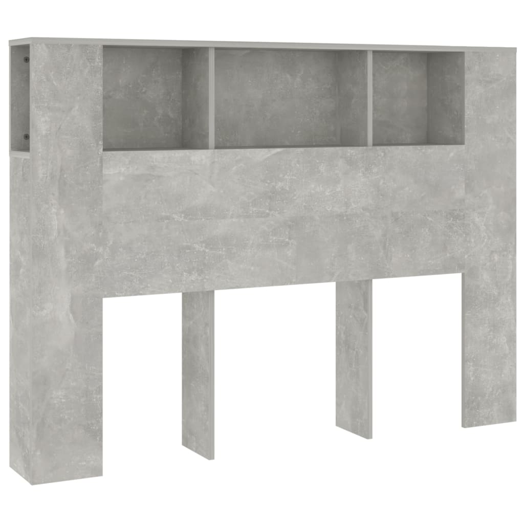 Kopfteil mit Ablagen Betongrau 140x18,5x104,5 cm