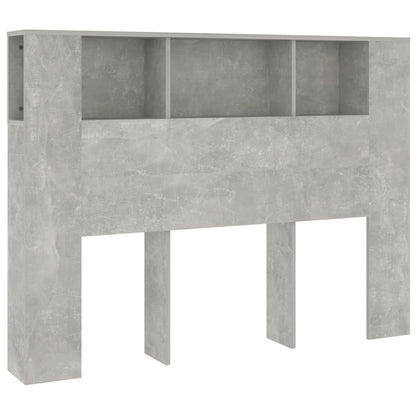 Kopfteil mit Ablagen Betongrau 140x18,5x104,5 cm