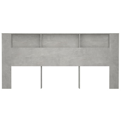 Kopfteil mit Ablagen Betongrau 220x18,5x104,5 cm