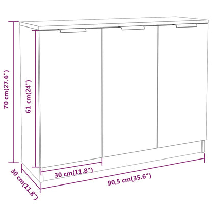 Sideboard Grau Sonoma 90,5x30x70 cm Holzwerkstoff