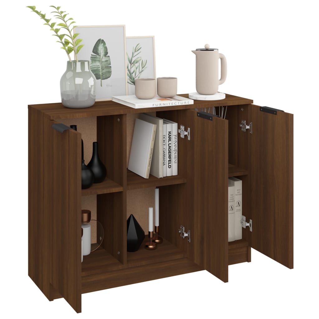 Skænk Brun Eg Look 90,5x30x70 cm Træmateriale