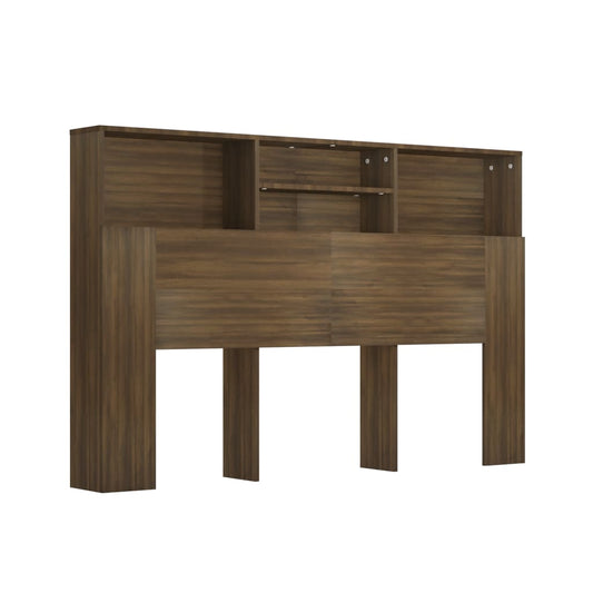 Sengegavl med hylder Brun eg look 160x19x103,5 cm