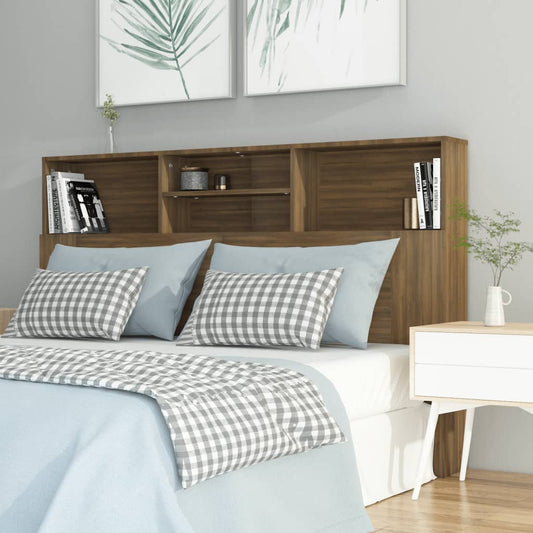 Sengegavl med hylder Brun eg look 160x19x103,5 cm