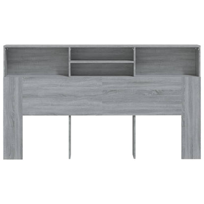 Kopfteil mit Ablagen Grau Sonoma 180x19x103,5 cm