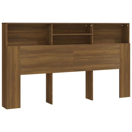 Sengegavl med hylder Brun eg look 180x19x103,5 cm