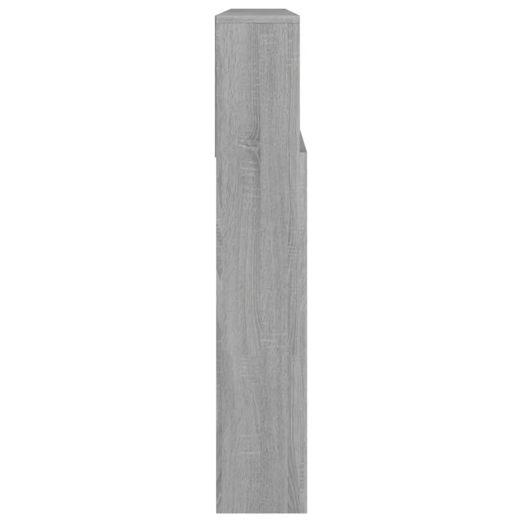 Kopfteil mit Ablagen Grau Sonoma 220x19x103,5 cm