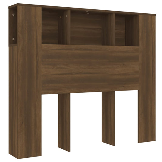 Sengegavl med hylder Brun eg look 120x18,5x102,5 cm