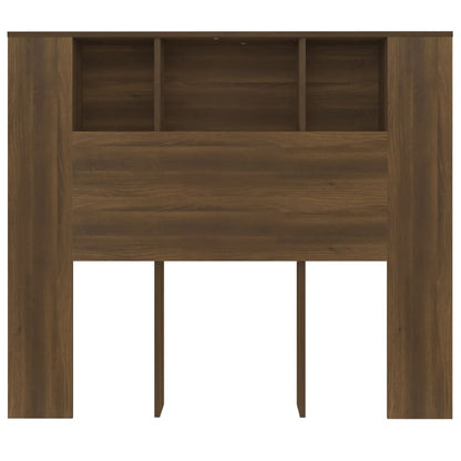 Kopfteil mit Ablagen Braun Eichen-Optik 120x18,5x102,5 cm