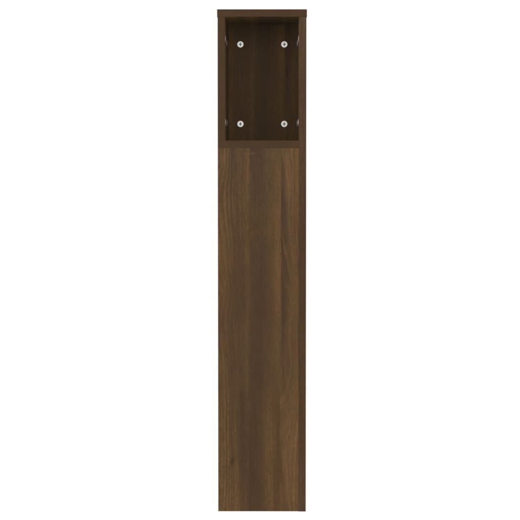 Kopfteil mit Ablagen Braun Eichen-Optik 120x18,5x102,5 cm