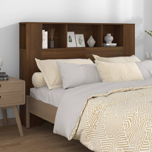 Sengegavl med hylder Brun eg look 140x18,5x104,5 cm
