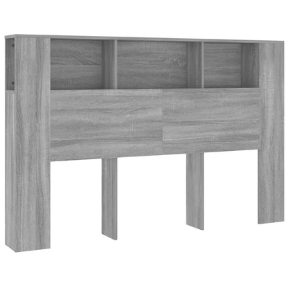 Sengegavl med hylder Grå Sonoma 160x18,5x104,5 cm