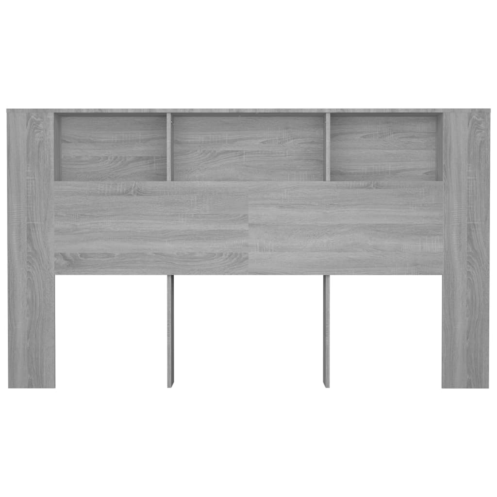Kopfteil mit Ablagen Grau Sonoma 180x18,5x104,5 cm