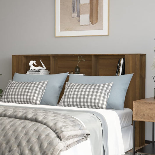 Sengegavl med hylder Brun eg look 180x18,5x104,5 cm