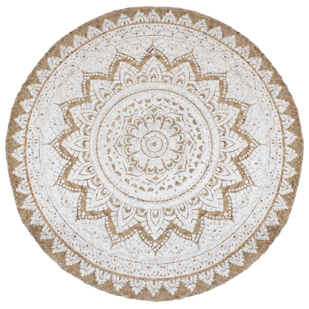 Teppich Jute Geflochten Bedruckt 210 cm Rund