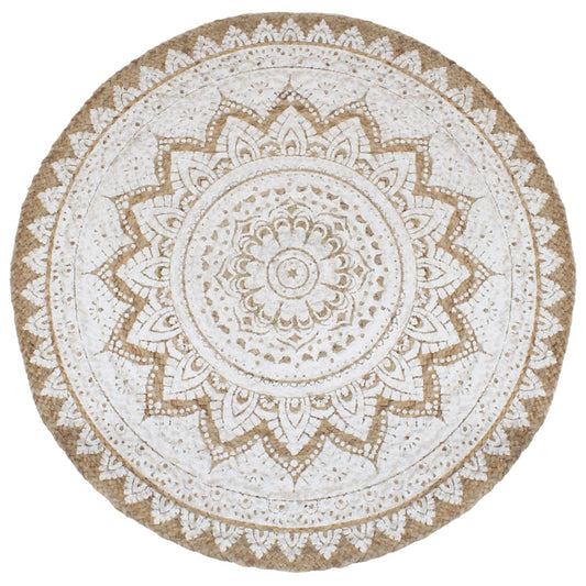 Teppich Jute Geflochten Bedruckt 210 cm Rund