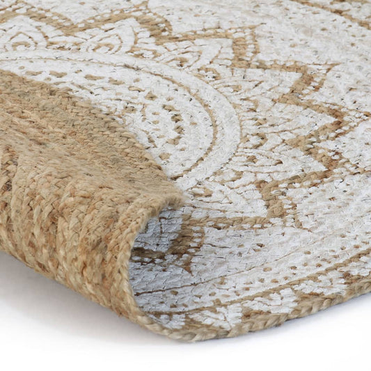 Teppich Jute Geflochten Bedruckt 210 cm Rund