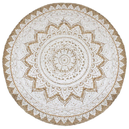 Teppich Jute Geflochten Bedruckt 240 cm Rund