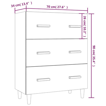 Sideboard Hochglanz-Weiß 70x34x90 cm Holzwerkstoff
