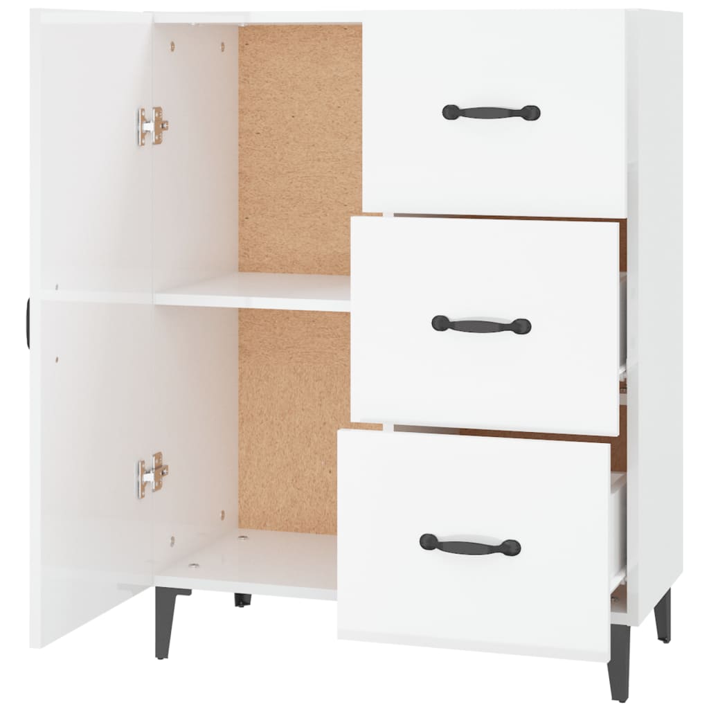Sideboard Hochglanz-Weiß 69,5x34x90 cm Holzwerkstoff