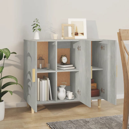 Sideboard Betongrau 90x34x80 cm Holzwerkstoff