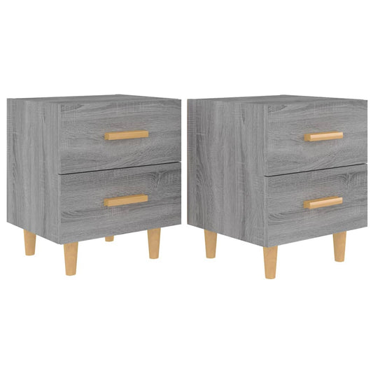 Nachttische 2 Stk. Grau Sonoma 40x35x47,5 cm