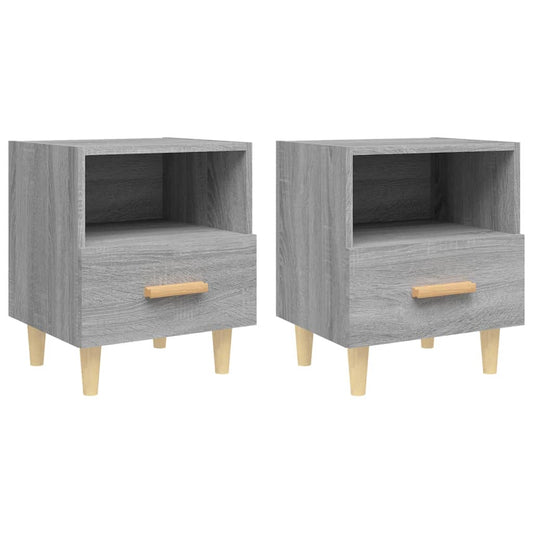 Nachttische 2 Stk. Grau Sonoma 40x35x47 cm