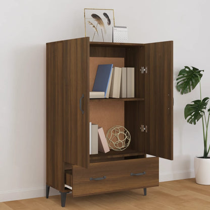 Highboard Braun Eichen-Optik 70x31x115 cm Holzwerkstoff