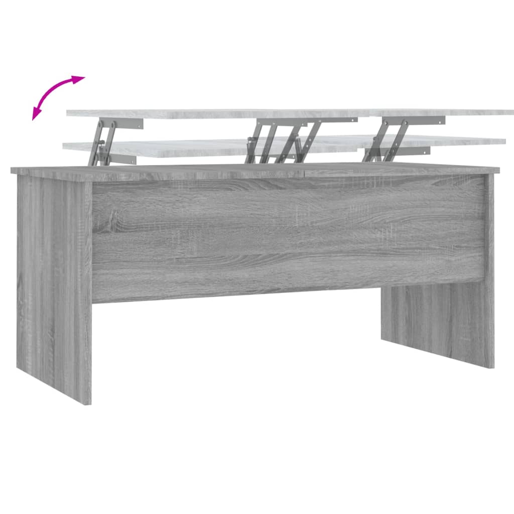 Couchtisch Grau Sonoma 102x50,5x46,5 cm Holzwerkstoff