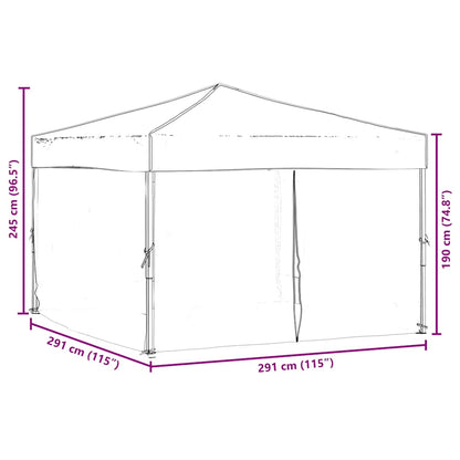 Partyzelt Faltbar mit Seitenwänden Taupe 3x3 m