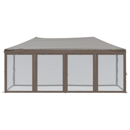 Partyzelt Faltbar mit Seitenwänden Taupe 3x6 m