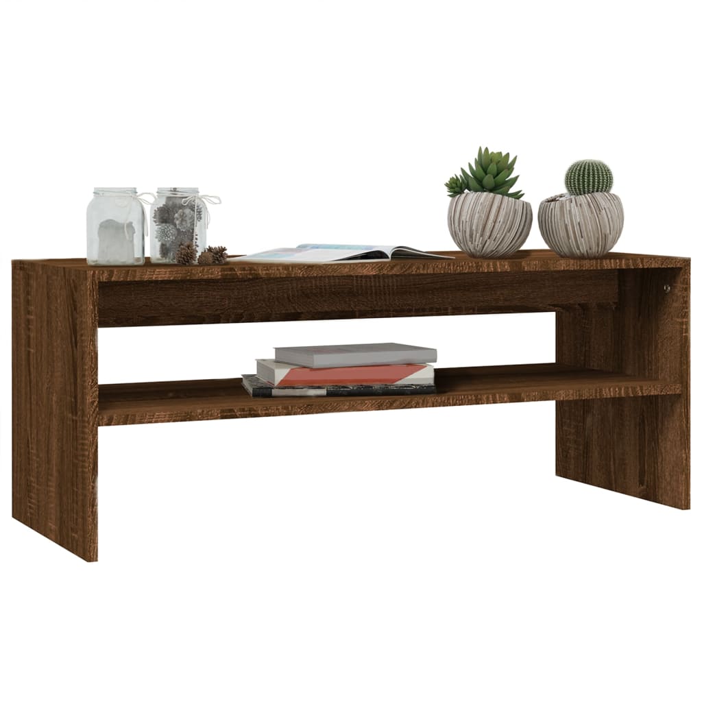 Couchtisch Braun Eichen-Optik 100x40x40 cm Holzwerkstoff