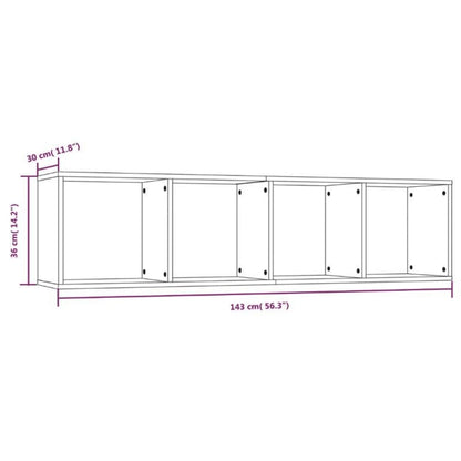 Bücherschrank/TV-Schrank Eichen-Optik 143x30x36cm Holzwerkstoff