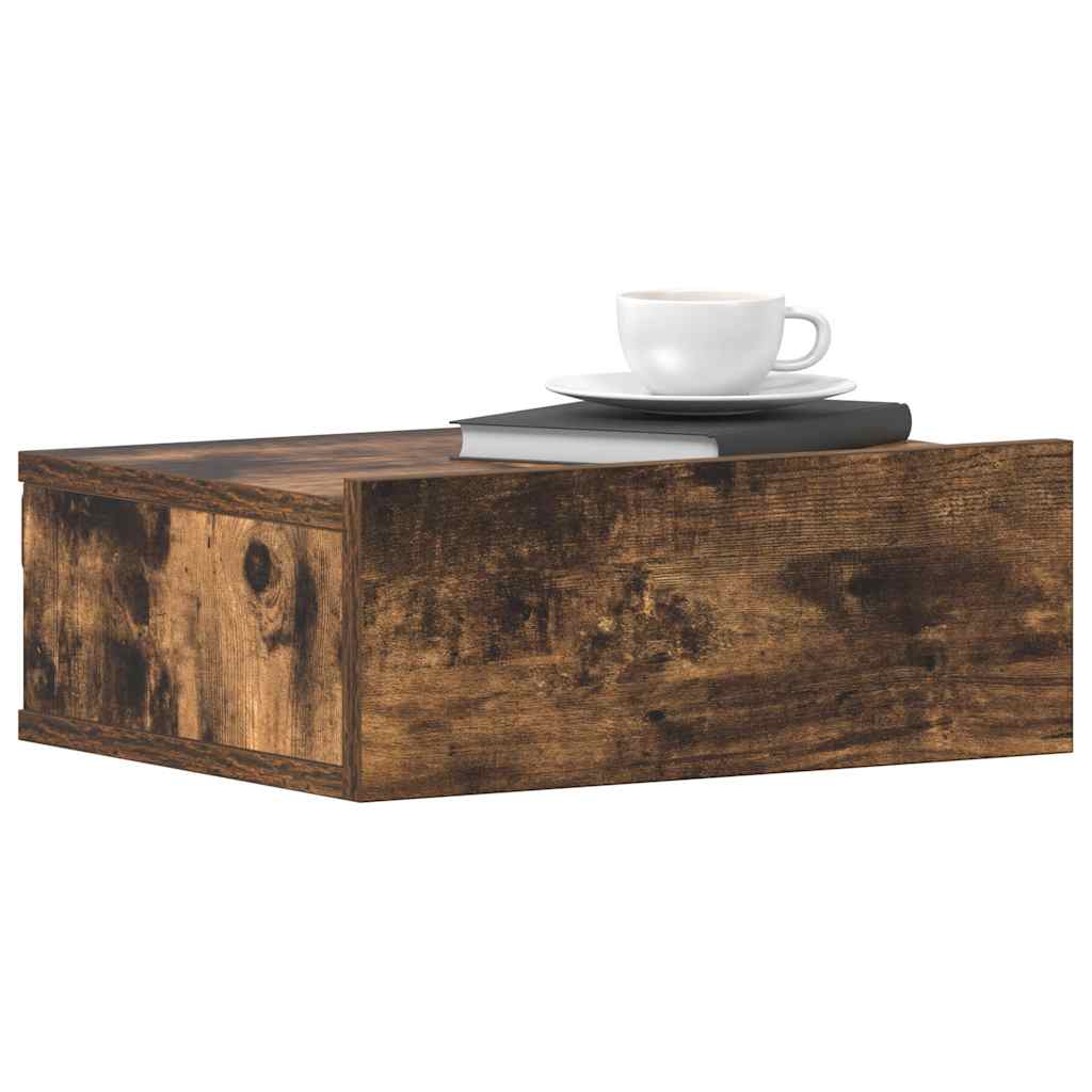 Hängender Nachttisch Räuchereiche 40x30x15 cm Holzwerkstoff