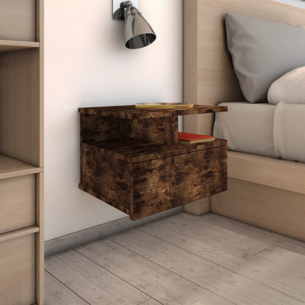 Nachttisch Hängend 2 Stk. Räuchereiche 40x31x27cm Holzwerkstoff