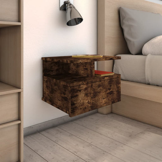 Nachttisch Hängend 2 Stk. Räuchereiche 40x31x27cm Holzwerkstoff
