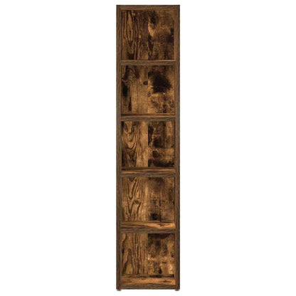 CD-Regale 2 Stk. Räuchereiche 21x16x93,5 cm Holzwerkstoff