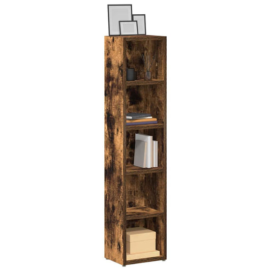 CD-Regale 2 Stk. Räuchereiche 21x16x93,5 cm Holzwerkstoff