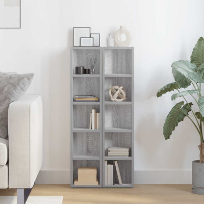 CD-Regale 2 Stk. Grau Sonoma 21x16x93,5 cm Holzwerkstoff