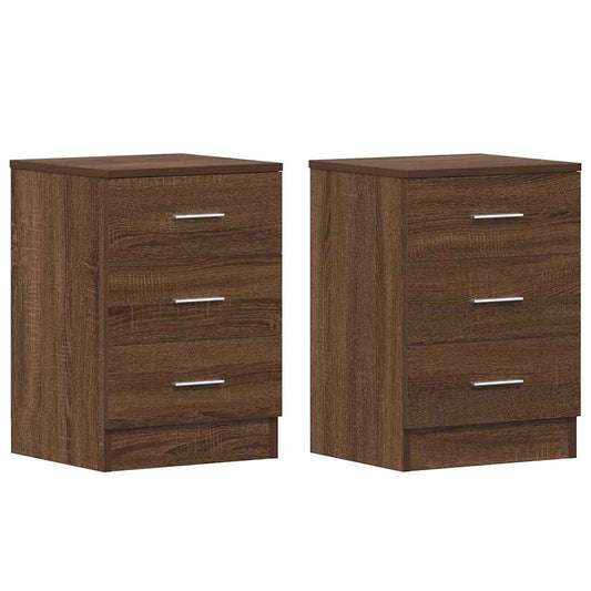 Nachttische 2 Stk. Braun Eichen-Optik 38x35x56 cm Holzwerkstoff