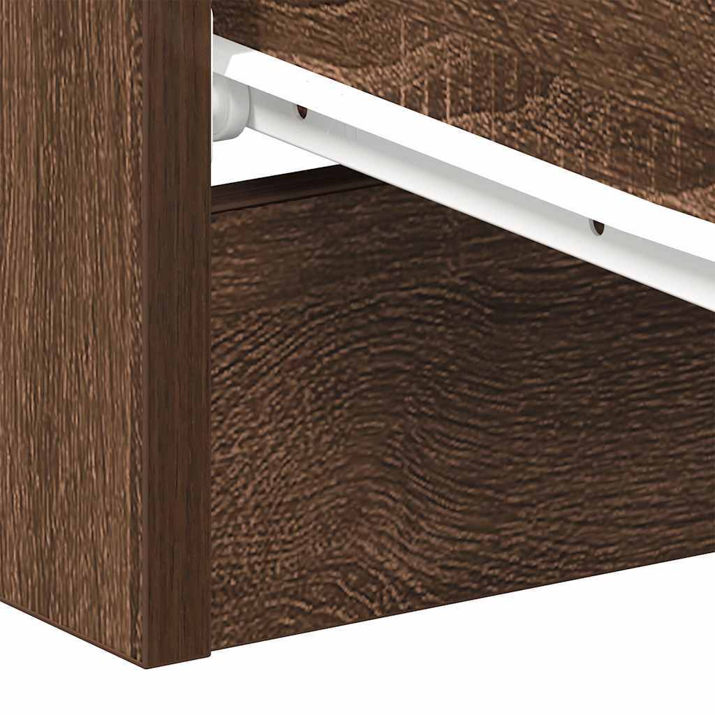 Nachttische 2 Stk. Braun Eichen-Optik 38x35x56 cm Holzwerkstoff