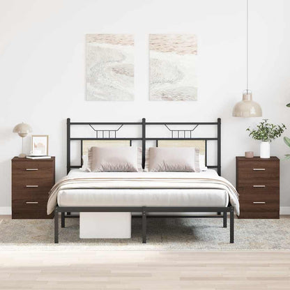 Nachttische 2 Stk. Braun Eichen-Optik 38x35x56 cm Holzwerkstoff